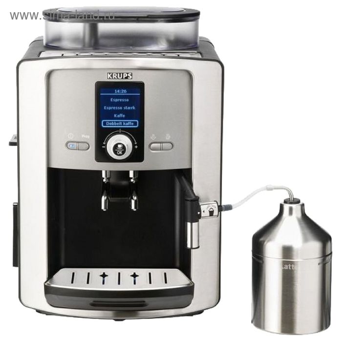 Кофемашина Krups EA8050 Compact Espresseria, автоматическая, 1450 Вт, 1.8 л, серебристая - Фото 1