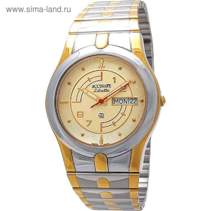 Часы наручные мужские ACCURATE AMQ1632T gold - Фото 1