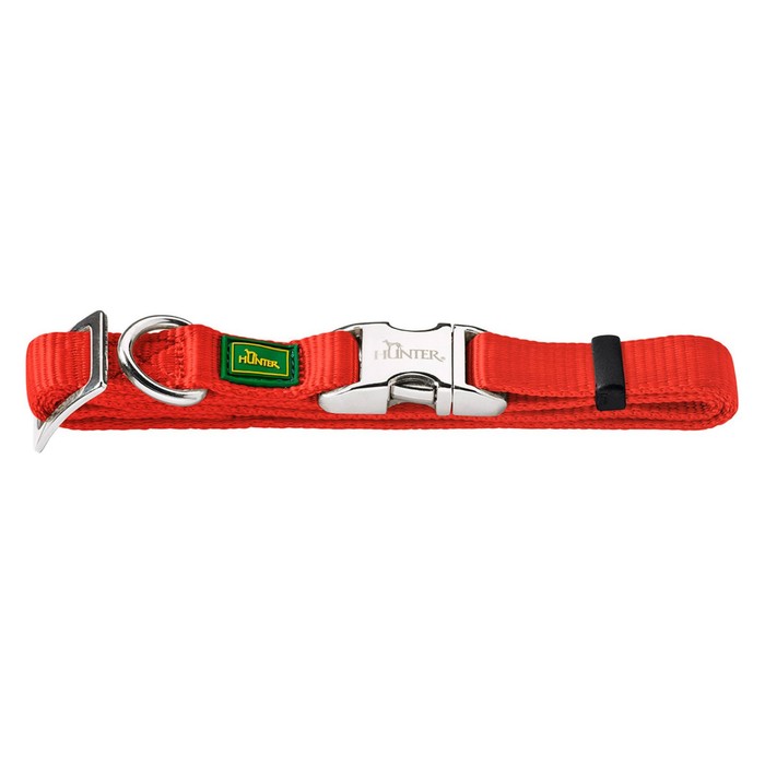 Ошейник нейлоновый для собак Hunter ALU-Strong M, 40-55 см, с металлической застежкой, красный 156 - Фото 1