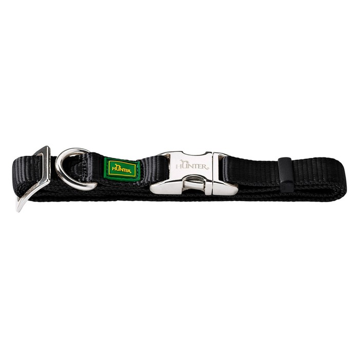 Ошейник нейлоновый для собак Hunter ALU-Strong S, 30-45 см, с металлической застежкой, черный 156 - Фото 1