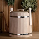 Кадка из липы, 20л, нержавеющий обруч, с крышкой, "Добропаровъ" - Фото 2