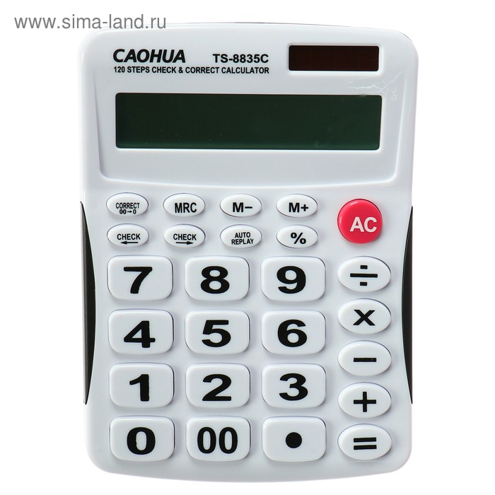 Калькулятор настольный, 12-разрядный, TS-8835C Caohua, двойное питание, большие кнопки - Фото 1