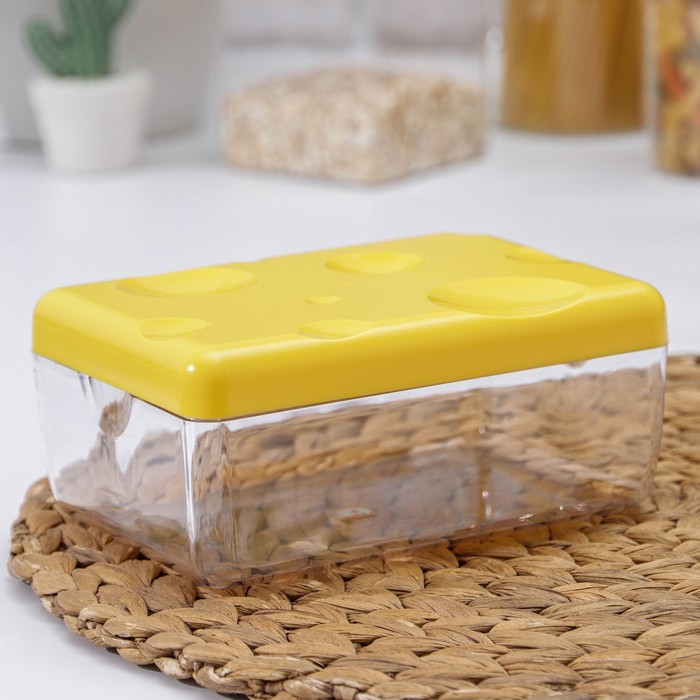 Контейнер для сыра, 16×11×7 см, цвет жёлтый - Фото 1
