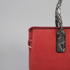 Сумка женская на молнии, 1 отдел с перегородкой, 1 наружный карман, длинный ремень, красная - Фото 4