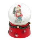 Сувенир полистоун водяной шар музыкальный "Дед Мороз с оленем" 14х10х10 см - Фото 3