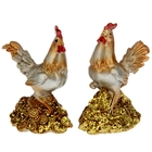 Сувенир полистоун "Петушок жемчужный на горке с золотом" МИКС 6х4,7х2,5 см - Фото 4