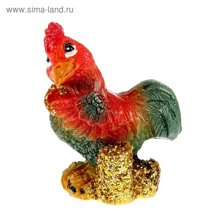 Сувенир полистоун "Петушок с монетками" МИКС 3,5х3х3,8 см - Фото 1