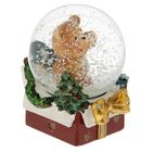 Сувенир полистоун водяной шар "Медвежонок со снежинкой" 5х4,7х6 см - Фото 2