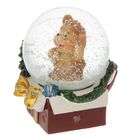Сувенир полистоун водяной шар "Медвежонок со снежинкой" 5х4,7х6 см - Фото 3