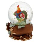 Сувенир полистоун водяной шар "Петух в костюме Дед Мороза с подарками" 6,5х5,5х4,5 см - Фото 3