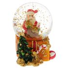 Сувенир полистоун водяной шар "Дед Мороз с подарками" 6х4,7х4,5 см - Фото 1