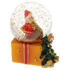 Сувенир полистоун водяной шар "Дед Мороз с подарками" 6х4,7х4,5 см - Фото 2