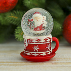 Сувенир полистоун водяной шар в форме чашки "Дедушка Мороз" 7,5х5,5х5 см - Фото 4