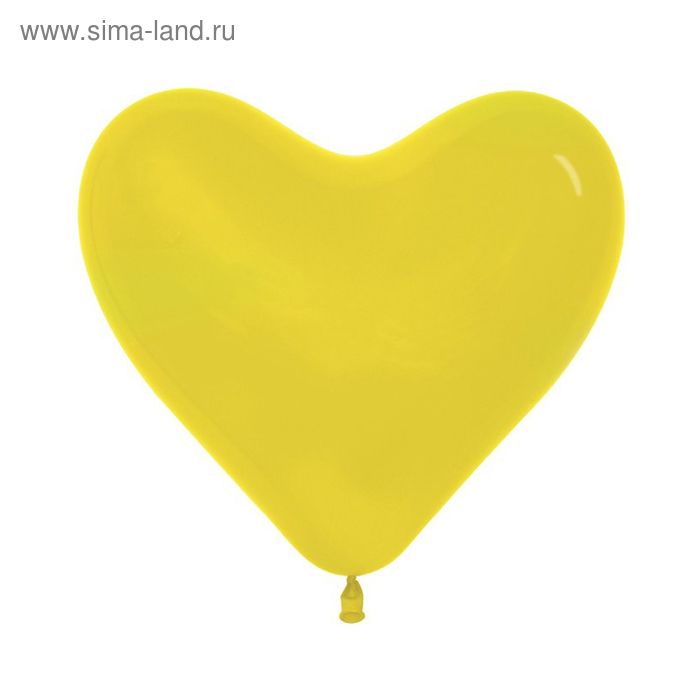 Шар латексный 6", сердце, пастель, набор 100 шт., цвет жёлтый - Фото 1