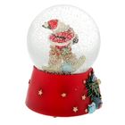Сувенир полистоун водяной шар музыкальный "Дед Мороз на лошадке-качалке" 14х10х10,5 см - Фото 2