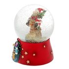 Сувенир полистоун водяной шар музыкальный "Дед Мороз на лошадке-качалке" 14х10х10,5 см - Фото 3