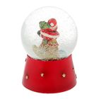 Сувенир полистоун водяной шар музыкальный "Дед Мороз на лошадке-качалке" 14х10х10,5 см - Фото 4