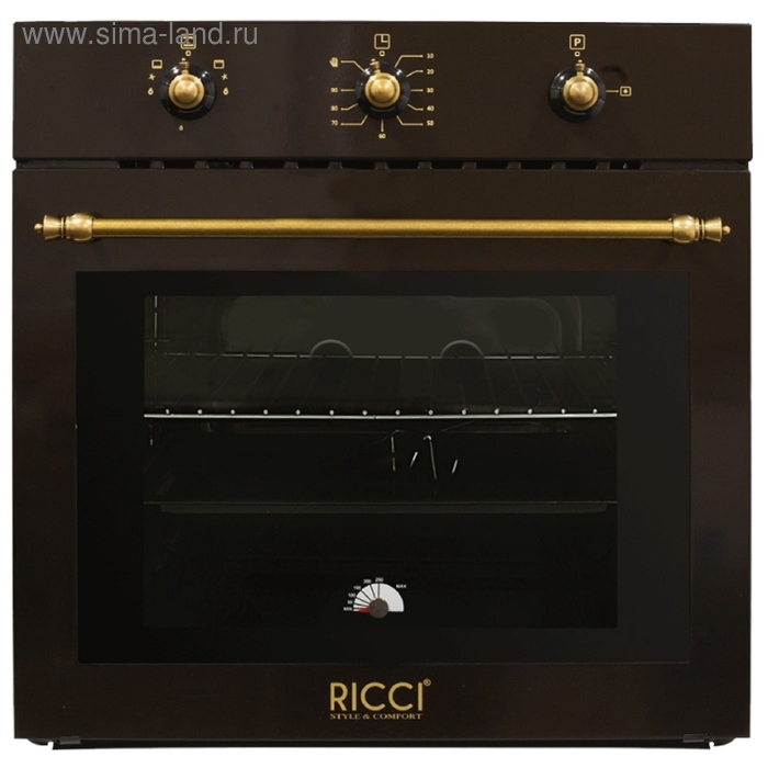 Духовой шкаф Ricci RGO-620BR, коричневый - Фото 1
