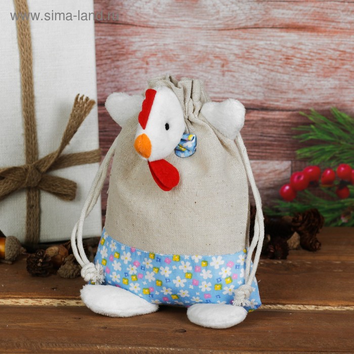 Мешок для подарков "Цыплёнок" с ножками и завязками, 150 г, цвета МИКС - Фото 1