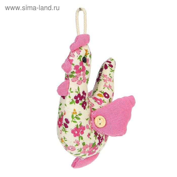 Мягкая игрушка-подвеска "Петух" в цветочек, цвета МИКС - Фото 1
