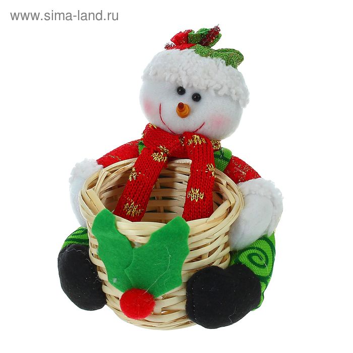 Конфетница "Снеговик" в шарфике и колпаке, 80 г - Фото 1