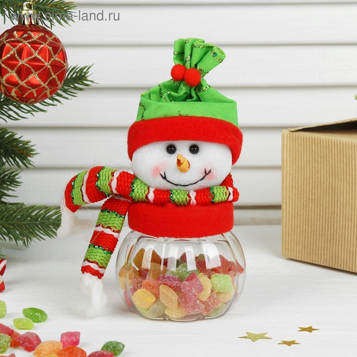 Конфетница "Снеговик в шарфе и колпаке", 80 г - Фото 1