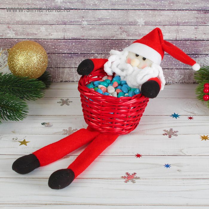 Конфетница «Дед Мороз» длинные ножки, вместимость 250 грамм - Фото 1