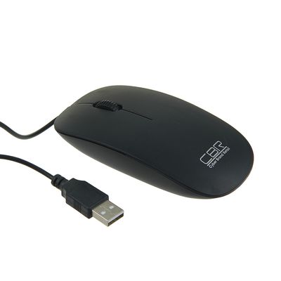 Мышь CBR CM-104, проводная, оптическая, 1200 dpi, USB, чёрная
