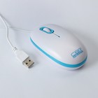 Мышь CBR CM-180 Blue, проводная, оптическая, 1200 dpi, провод 1.3 м, USB, бело-голубая - Фото 1