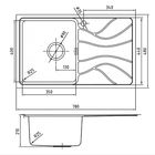 Мойка для кухни IDDIS Reeva S,REE78SLi77, шелк, чаша слева,780х480 мм - Фото 2