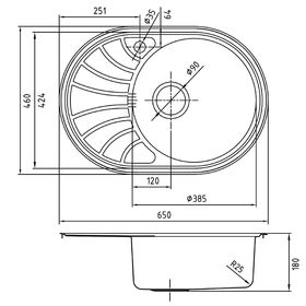 

Мойка для кухни IDDIS Suno S, SUN65PRi77, полированная, чаша справа, 650х470 мм