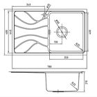 Мойка для кухни IDDIS Reeva S, REE78SRi77, шелк, чаша справа, 780х480 мм - Фото 2