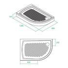 Поддон душевой IDDIS, полукруглый, акриловый, правый, 120х80х16,5 см, 27R, 27RR128i22 - Фото 2
