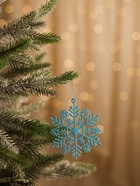 Ёлочные игрушки набор 3 шт. «Зимнее волшебство. Снежинка», d=9.5 см, голубой - Фото 1