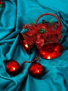 Украшение новогоднее «Зимнее волшебство. Колокольчики», 19×41 см, красное - Фото 2