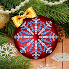 Шар для декорирования стразами «Волшебный», цвет красный - Фото 1