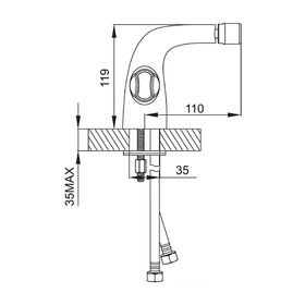 

Смеситель для биде IDDIS Elansa ELASB00I04, двухвентильный