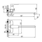 Смеситель для ванны IDDIS Eclipt, ECLSBL2i10, с длинным изливом - Фото 2