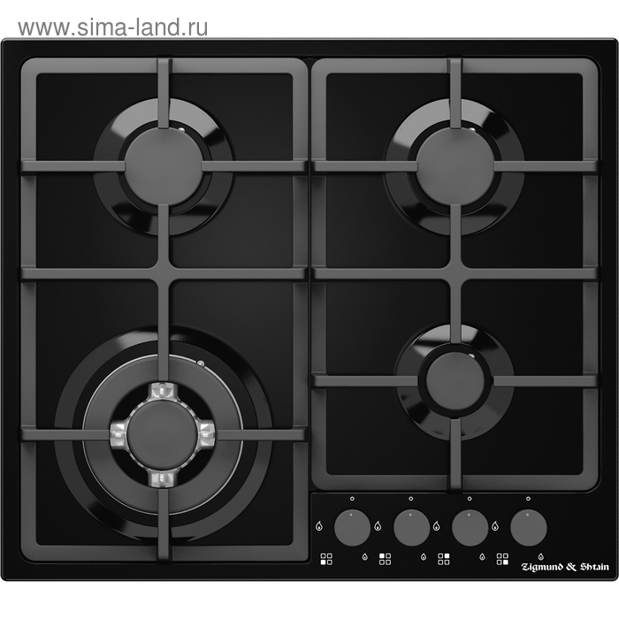 Варочная поверхность Zigmund & Shtain GN 88.61 B, газовая, 4 конфорки, черный - Фото 1