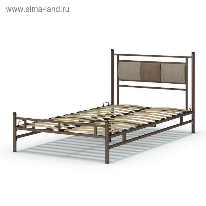 Кровать Мелина с основанием, 1200х1000х2080 венге/рогожка - Фото 1