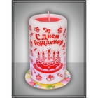 Свеча мигающая "С днем рождения" ароматизированная, ваниль, торт - Фото 1