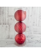 Ёлочные игрушки «Ассорти», шары новогодние, набор 3 шт., d=15 см, красный - Фото 3