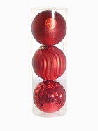 Ёлочные игрушки «Ассорти», шары новогодние, набор 3 шт., d=15 см, красный - фото 7481355