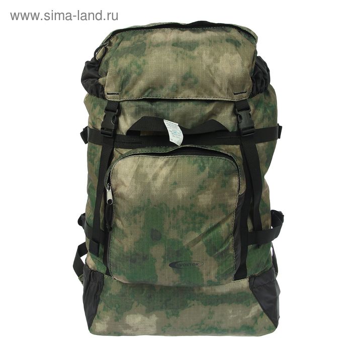 Рюкзак туристический на стяжке шнурком "Кодар", 1 отдел с увеличением, 3 наружных кармана, объём - 50л, цвет хаки - Фото 1