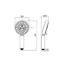 

Душевая лейка IDDIS ID0503F00i18, 3 режима