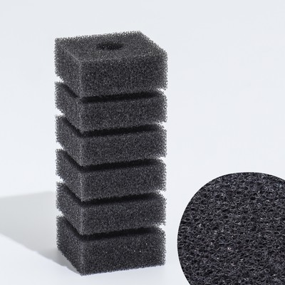 Губка прямоугольная для фильтра турбо № 1, 4×4.5×11 см, серая