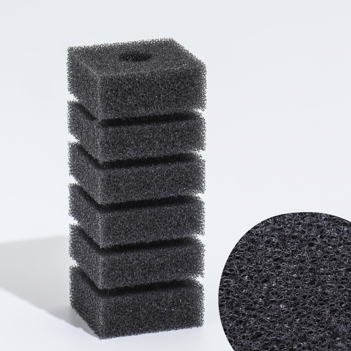 Губка прямоугольная для фильтра турбо № 1, 4×4.5×11 см, серая - Фото 1