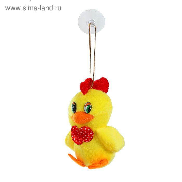 Мягкая игрушка - подвеска "Цыпленок" бабочка в горох, цвета МИКС - Фото 1