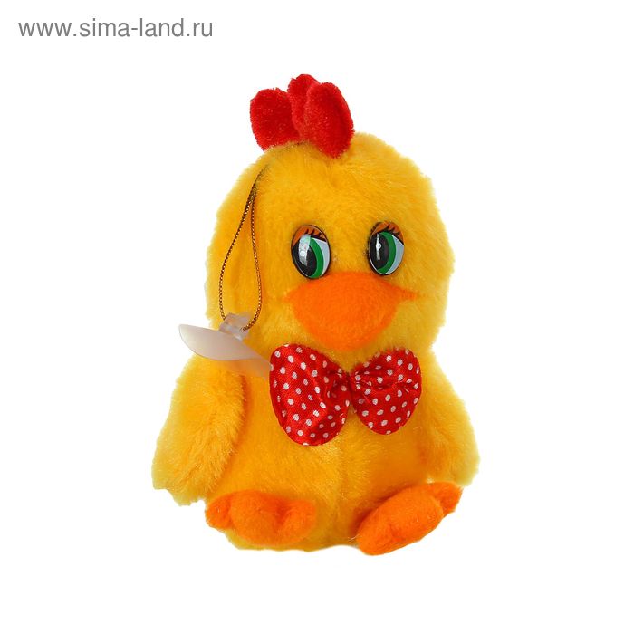 Мягкая игрушка-присоска "Цыплёнок", бабочка в горох, цвета МИКС - Фото 1