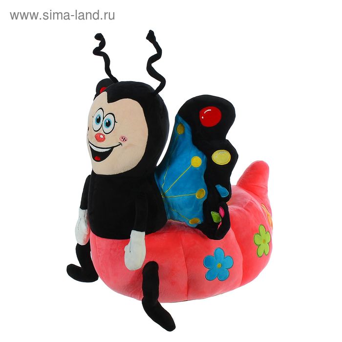 Мягкая игрушка-кресло "Божья коровка", цвет чёрно-розовый - Фото 1